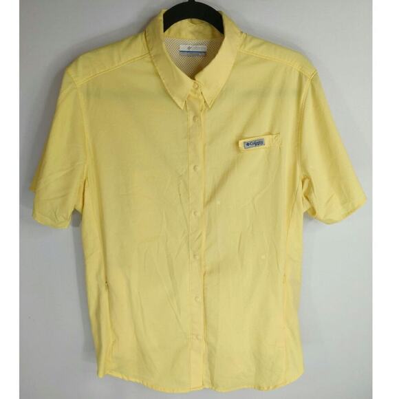 Columbia PFG Men's Omni Shade Short Sleeve Button Down Shirts Yellow Size‎ XL - Picture 1 of 8